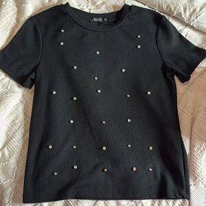 Bershka ribbed top with studs